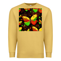 Antique Gold juneteenth butterflies seamless pattern Premium Sweatshirt - HRA Design Shop