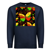 Navy juneteenth butterflies seamless pattern Premium Sweatshirt - HRA Design Shop