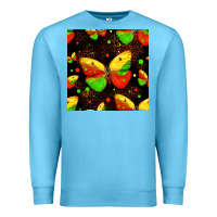 Ocean Blue juneteenth butterflies seamless pattern Premium Sweatshirt - HRA Design Shop