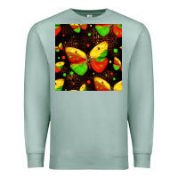 Seafoam juneteenth butterflies seamless pattern Premium Sweatshirt - HRA Design Shop