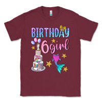 Burgundy birthday girl 6 Classic Tee - BundleAndBundleShop