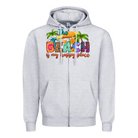 The Beach Is My Happy Place Zipper Hoodie | Teevron