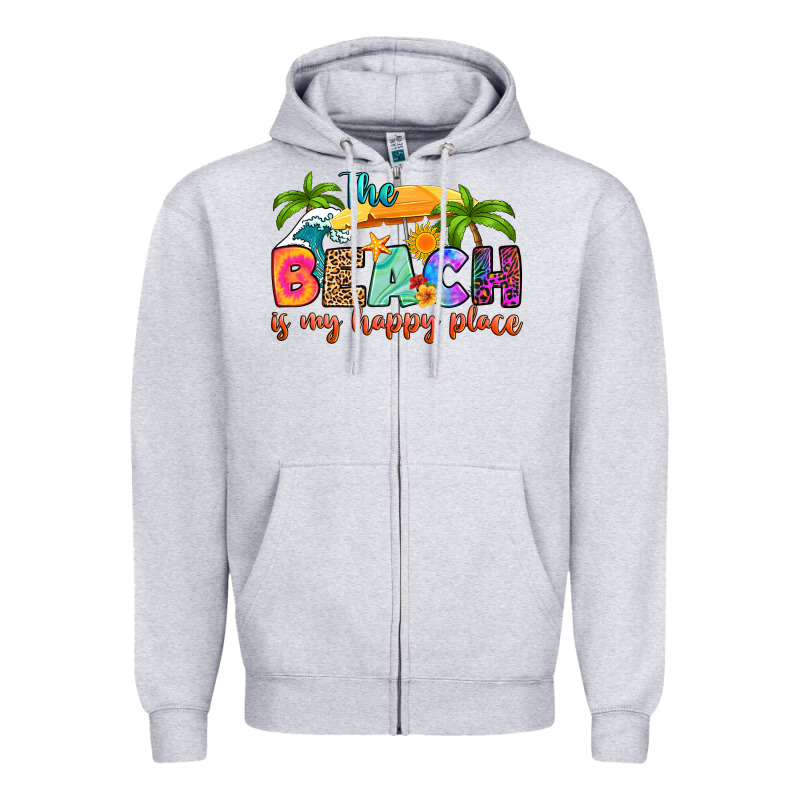 The Beach Is My Happy Place Zipper Hoodie by RanaPortraitStore | Teevron