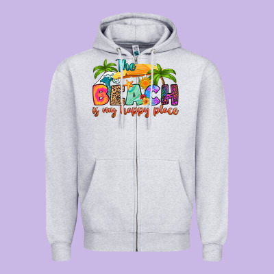 Zipper Hoodie the beach is my happy place