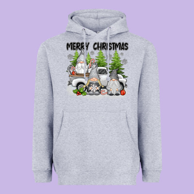 Merry Christmas Gnomies Heavyweight Hoodie Designed By Texasbilliewilder