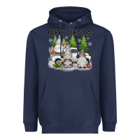 Navy merry christmas gnomies Heavyweight Hoodie - texasbilliewilder