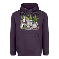 Plum merry christmas gnomies Heavyweight Hoodie - texasbilliewilder