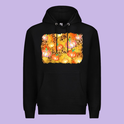 Fall Pumpkin Background Premium Hoodie Designed By Adodesignshop