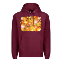 Burgundy fall pumpkin background Premium Hoodie - AdoDesignShop