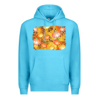 Ocean Blue fall pumpkin background Premium Hoodie - AdoDesignShop