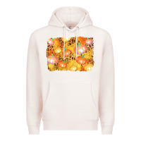 Pale Pink fall pumpkin background Premium Hoodie - AdoDesignShop