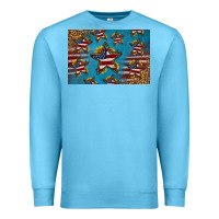 Ocean Blue 4th of july stars skinny metal can holder Premium Sweatshirt - HRA Design Shop