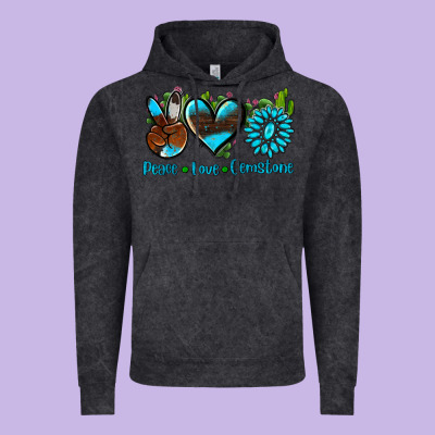 Peace Love  Gemstone Vintage Hoodie Designed By Adodesignshop
