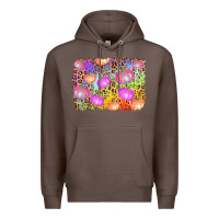 Coffee colourful pumpkin background Premium Hoodie - AdoDesignShop