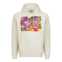Oatmeal Heather colourful pumpkin background Premium Hoodie - AdoDesignShop
