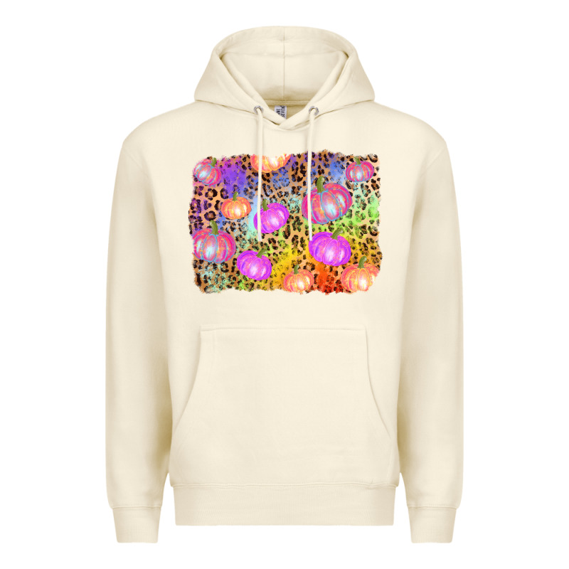 Colourful Pumpkin Background Premium Hoodie by AdoDesignShop | Teevron