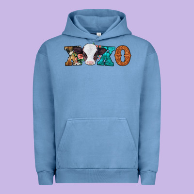 Xoxo Valentines Day Baby Cow Urban Hoodie Designed By Jasminsmagicworld