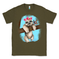 Army Green baby sloth Classic Tee - RanaPortraitStore
