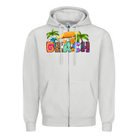 Dove Grey beach Zipper Hoodie - RanaPortraitStore