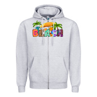 Heather Grey beach Zipper Hoodie - RanaPortraitStore