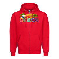 Red beach Zipper Hoodie - RanaPortraitStore