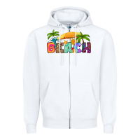 White beach Zipper Hoodie - RanaPortraitStore