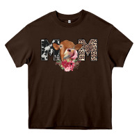 Chocolate Brown mom cow Heavy Core Tee - CowhideDigitalArt