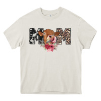 Cream mom cow Heavy Core Tee - CowhideDigitalArt