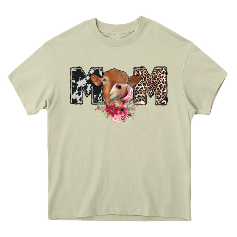 Mom Cow Heavy Core Tee by CowhideDigitalArt | Teevron