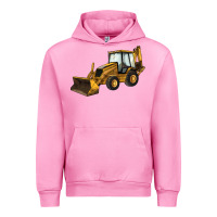 Fuchsia Pink Backhoe Loader Truck Urban Hoodie - LillyAllenDesigns