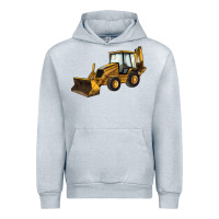 Heather Grey Backhoe Loader Truck Urban Hoodie - LillyAllenDesigns