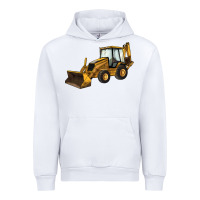 White Backhoe Loader Truck Urban Hoodie - LillyAllenDesigns