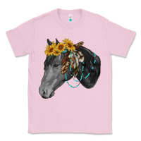 Bubblegum Pink black and white western horse Classic Tee - RanaPortraitStore