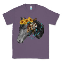 Lavender black and white western horse Classic Tee - RanaPortraitStore