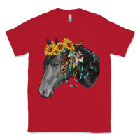 Red black and white western horse Classic Tee - RanaPortraitStore