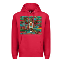 Cardinal western serape leopard bull skull turquoise tumbler Premium Hoodie - Artiststas