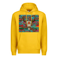 Lemon western serape leopard bull skull turquoise tumbler Premium Hoodie - Artiststas