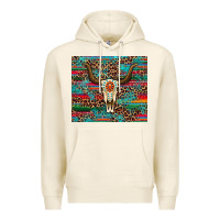 Tofu western serape leopard bull skull turquoise tumbler Premium Hoodie - Artiststas
