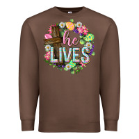 Chestnut He lives Easter with flowers Premium Sweatshirt - Neo Western