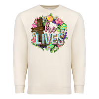 Sandshell He lives Easter with flowers Premium Sweatshirt - Neo Western