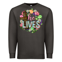 Smoke He lives Easter with flowers Premium Sweatshirt - Neo Western