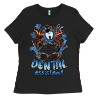 Black dental assistant messy bun Ladies Tee - BarkalooDesign