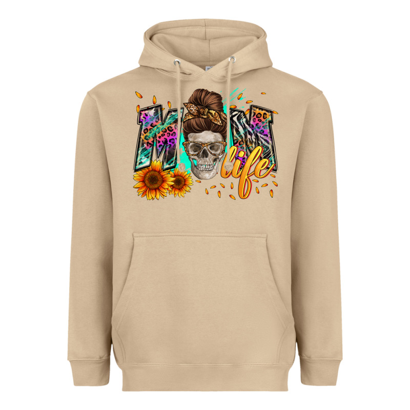 Mom Life With Skull Heavyweight Hoodie by Zillion Design Studio | Teevron