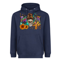 Navy mom life with skull Heavyweight Hoodie - Zillion Design Studio