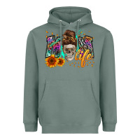 Sage mom life with skull Heavyweight Hoodie - Zillion Design Studio