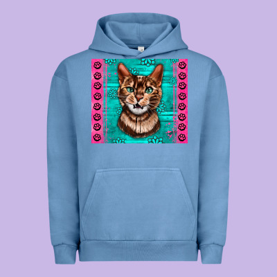 Western Bengal Cat Urban Hoodie Designed By Lillyallendesigns