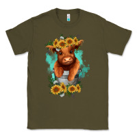 Army Green baby cow in a bucket Classic Tee - RanaPortraitStore