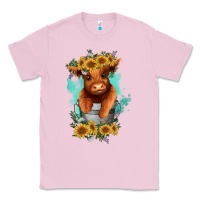 Bubblegum Pink baby cow in a bucket Classic Tee - RanaPortraitStore