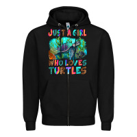 Black just a girl who loves turtles Zipper Hoodie - RanaPortraitStore
