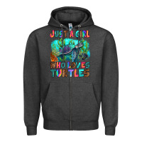 Charcoal Heather just a girl who loves turtles Zipper Hoodie - RanaPortraitStore